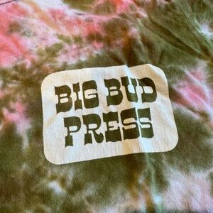 Big Bud Press pink & green tie dye unisex tee